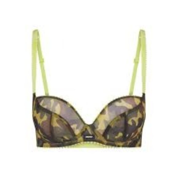 NWT SKIMS ULTRA FINE MESH UNLINED DEMI BRA CAMO SZ 34D - Picture 1 of 1